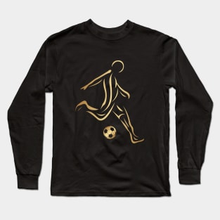 Abstract Golden Soccer Football Long Sleeve T-Shirt